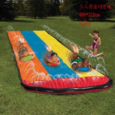 Summer outdoor play rainbow water slide play lawn toys children's flushing board big skateboard kindergarten toys
