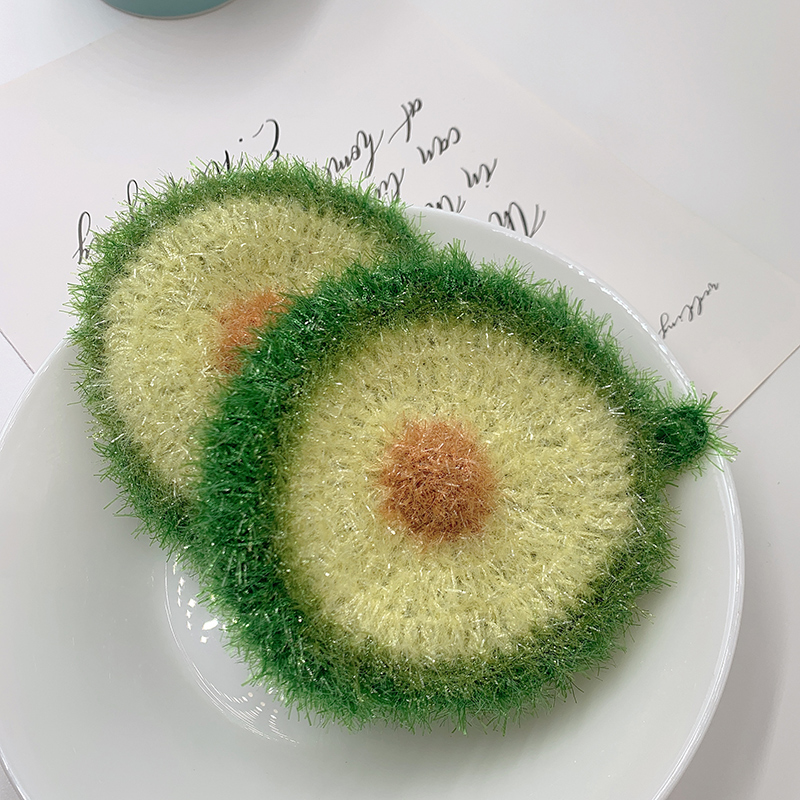 Korean bread slice avocado dish towel glass silk hand-crocheted scouring cloth dish cloth