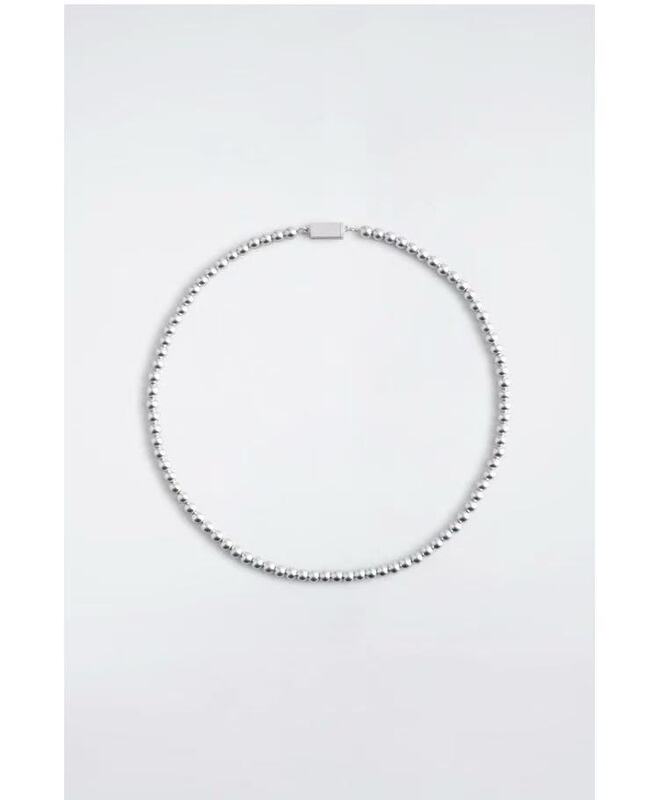 Export Surplus C/O/S Men's Beaded Magnetic Clasp Necklace Silver 2026 Spring New Product 1322667001