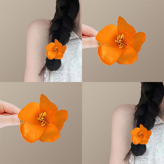 Heart-breakingly beautiful! hibiscus flower hairband! girl’s bun hair accessories headband plumeria flower travel hairband hairpin