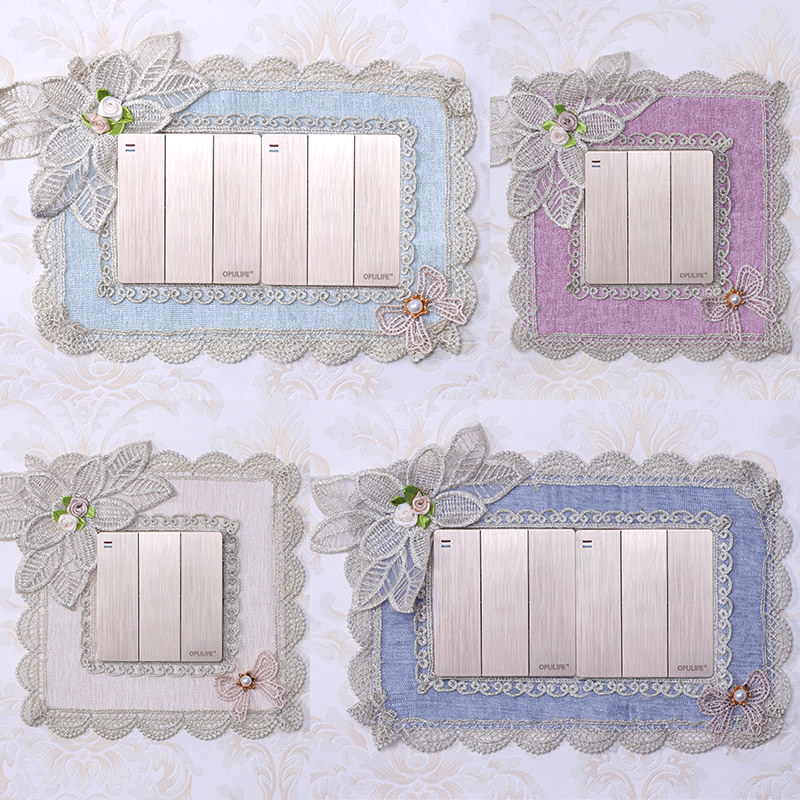 European-style fabric switch frame cover decorative wall sticker socket beautification cover light luxury decoration anti-dirty socket protective cover