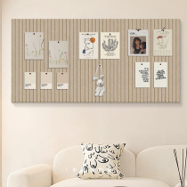 Living room background wall transformation felt board display wall punch-free log style decorative wall stickers to cover ugly three-dimensional sticky board wall
