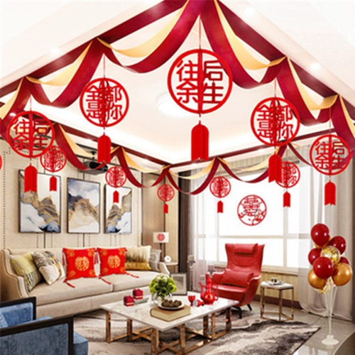 Свадебная планировка мужская свадьба Новая домашняя комната тянет цветы, набор свадебных спальни, украшение комнаты, свадебные принадлежности Daquan