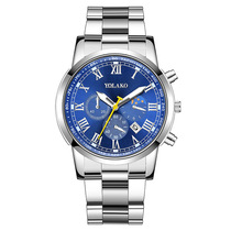 SDAIIOE Fashion Three-Eye Calendar Men Watch Men Watch Stainless Steel Strap