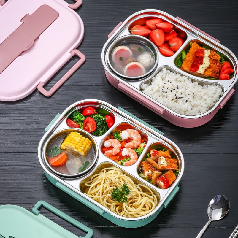 Student Bento Box Special 304 Stainless Steel Thermal Insulation Bento Box for Junior High School Students Portable Meal Box for Adult Students for Men and Women