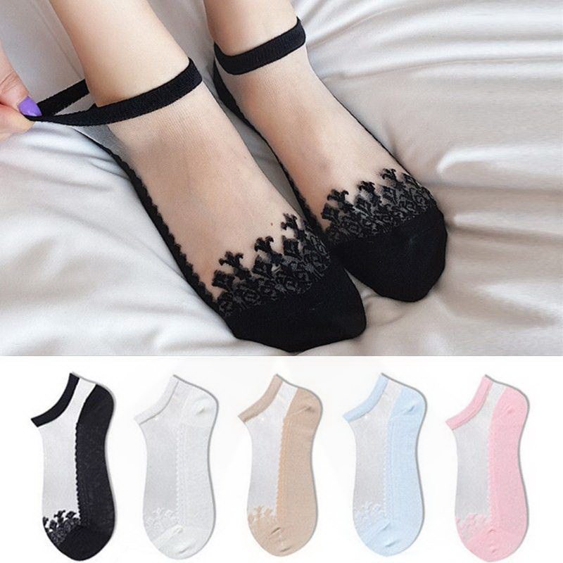 Spring and summer money Sox breathable thin section anti-seduces Stealth socks Sox socks Crystal silk Sox invisible cotton bottom Carsilk stockings