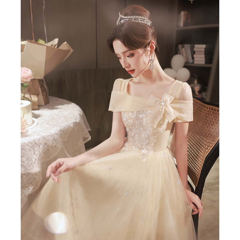 Evening dress, skirt, champagne color, suitable for teen, Birthday gift Evening dress, skirt, champagne color, suitable for teen, Birthday gift