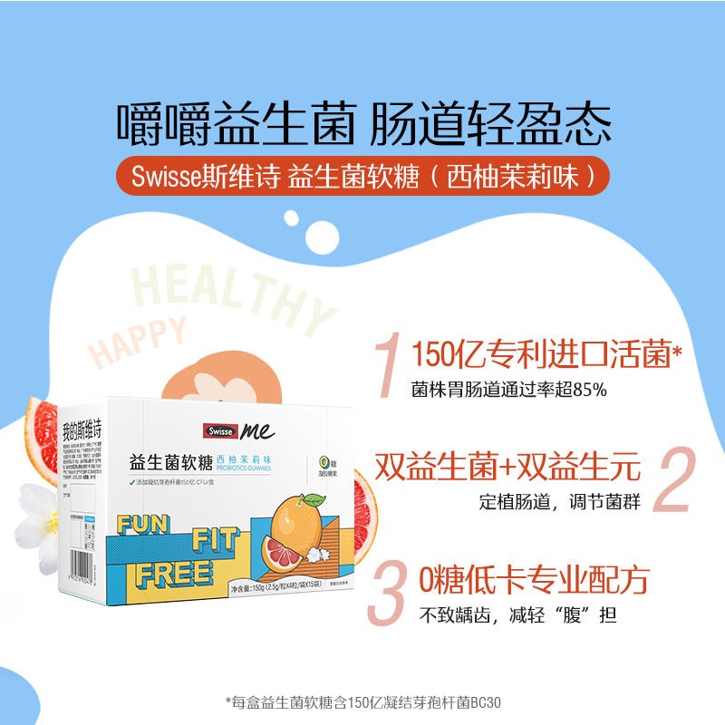 Swisse 胶原蛋白肽透明质酸钠软糖 60粒 天猫优惠券折后￥69包邮（￥169-100）多款可选 京东￥119