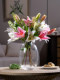 Lily Flower Light Luxury High-End Artificial Silk Flower Ornaments Living Room Decoration Home Accessories Table Flower Arrangement Fake Flower Decoration