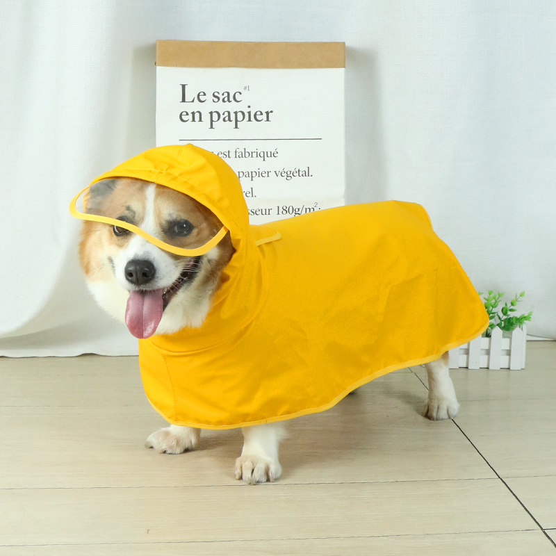 Dog raincoat pet supplies Corgi stomach protection medium-sized dog waterproof special rain cape four-legged clothes all-inclusive apron