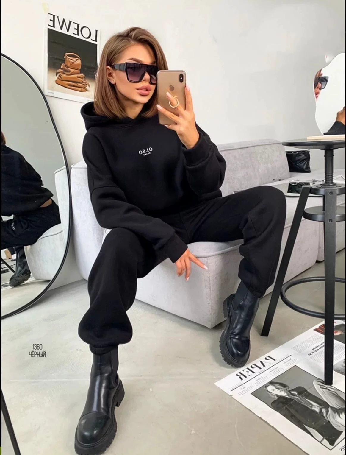Новое женское вязаное флисовое casual две предмета комплект
