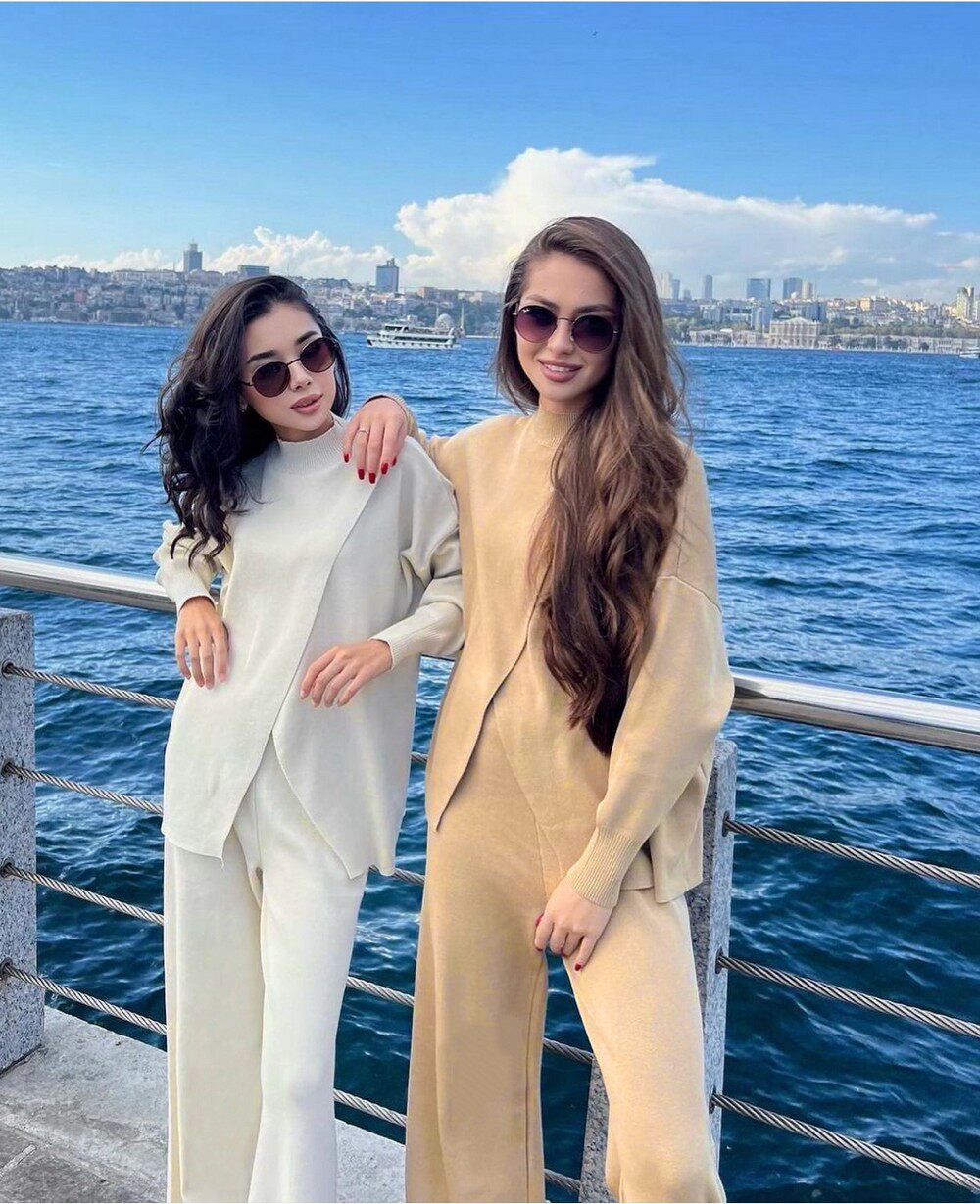 Стильные костюмы 2023 women's new fashion casual sweater set