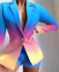 new casual printed small suit blazer women jacket