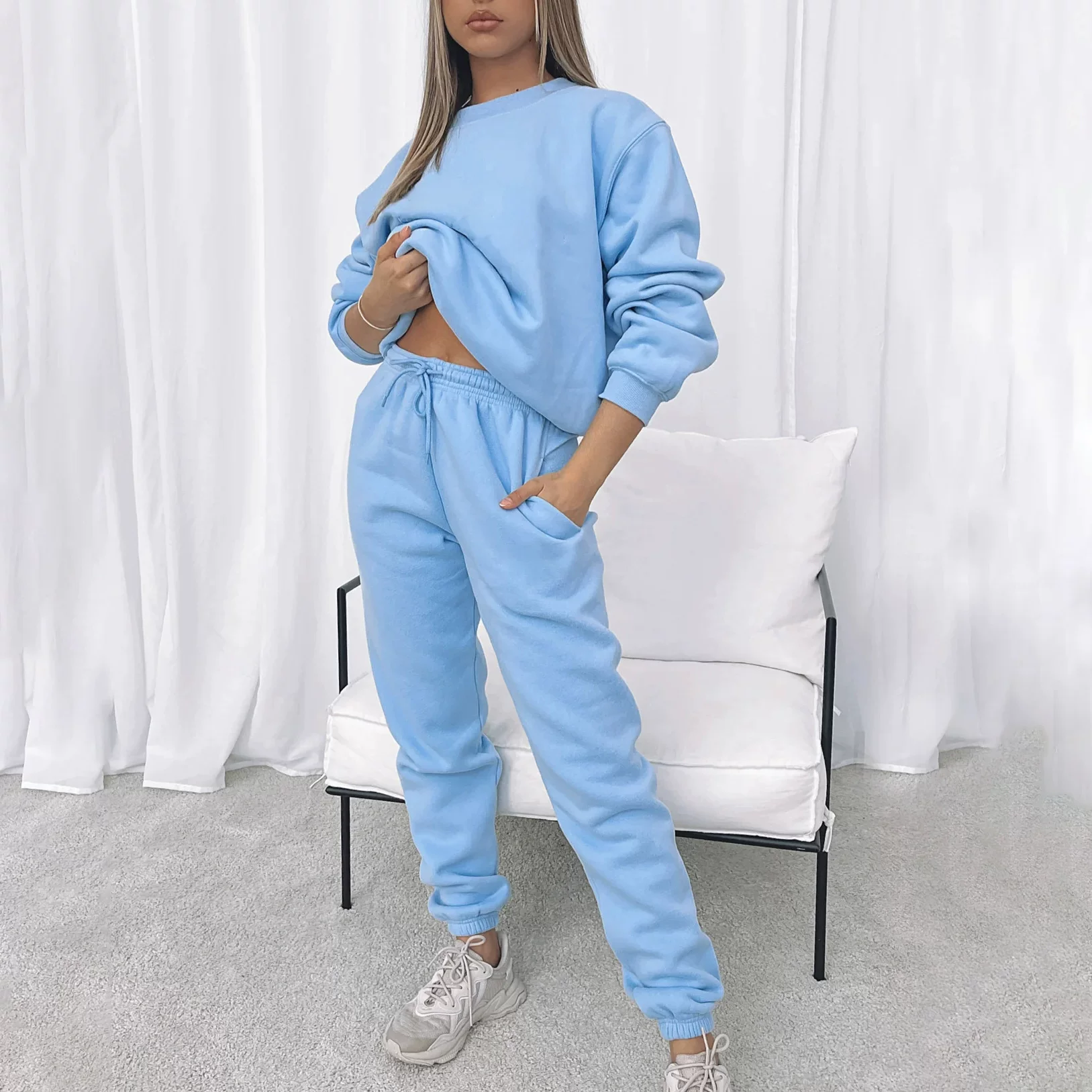 2023 Long pants women's casual long sleeper set