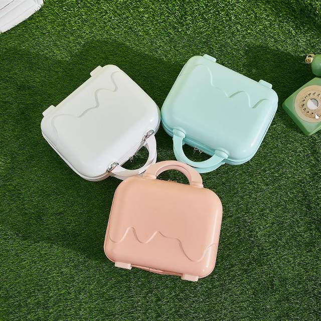 Suitcase cosmetic bag small box 14-inch women suitcase small fresh mini cute password storage box souvenir