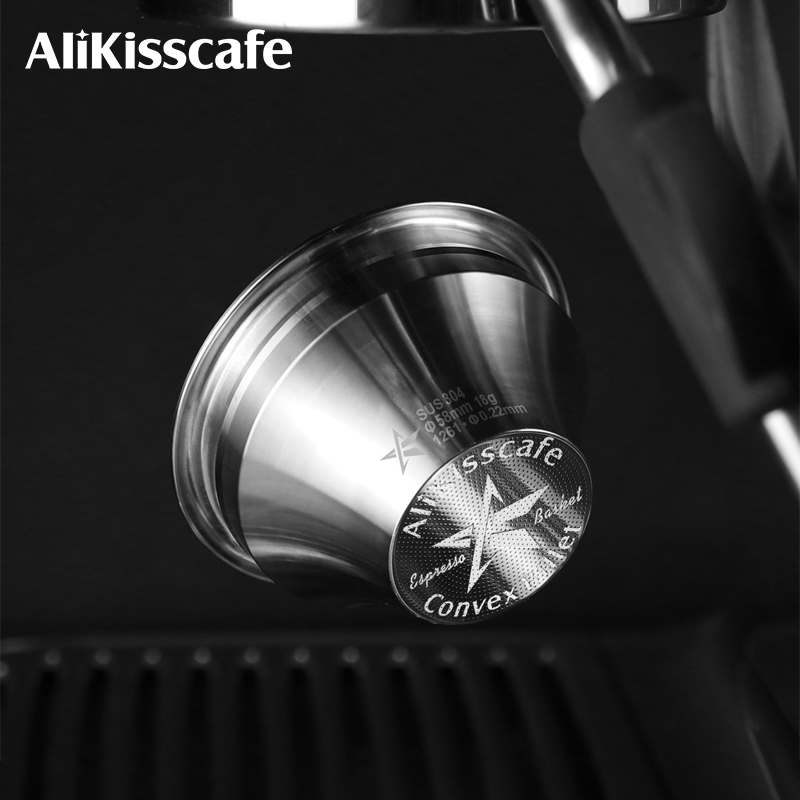 Alikisscafe Variable Diameter Coffee Powder Bowl Bottomless Handle Cnc Precision Italian-Style Precision Powder Bowl 515458mm
