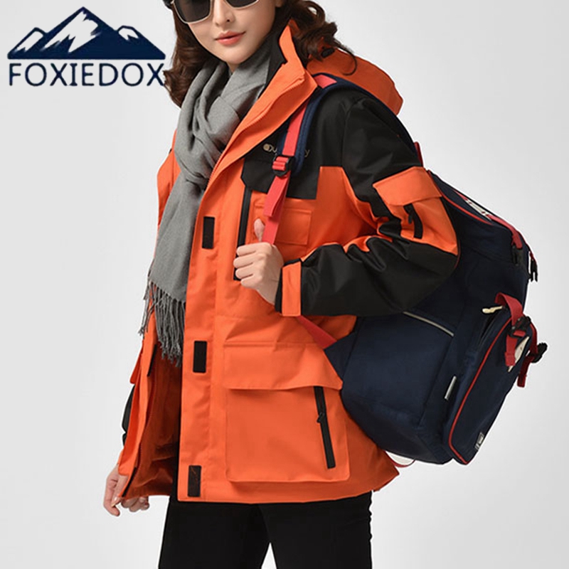 Male and female three-in-one detachable Tide brand autumn and winter waterproof windproof jacket outdoor leisure custom logo