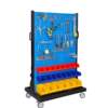 Double-sided mobile material organizer hanging plate hardware tool display rack shelf hole plate with hook