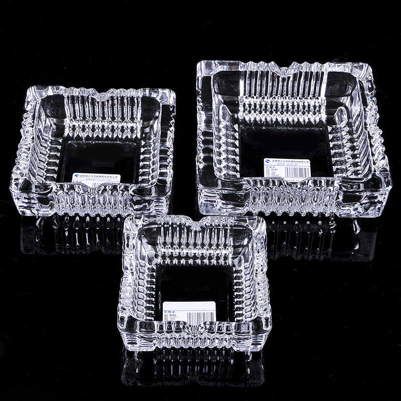 Buy one send a breakage bag Lose Crystal Glass Ashtrays Home Living Room Large Number Thickened Anti-Fall Smoke Cylinders 
