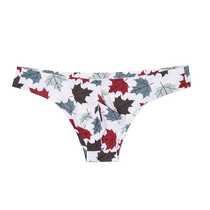 High-quality underwear extra care half-covering buttocks personalized printed pants ice silk U-convex design triangle shorts