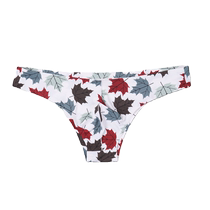 Enjoy quality life mens small triangle half-covering hip underwear personalized printed ice silk U-convex bikini underpants for men