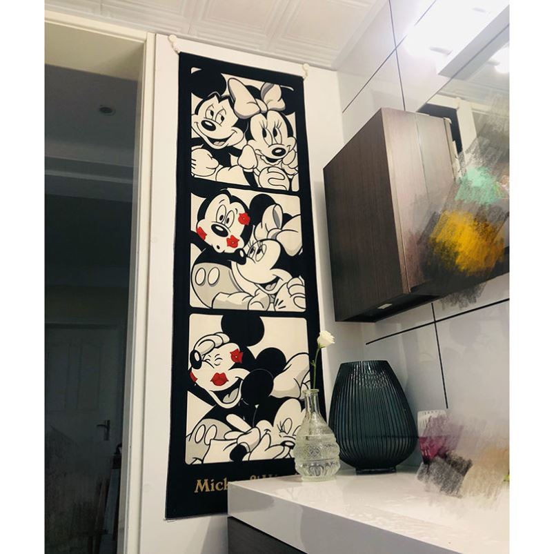 Background cloth advanced feeling retro negatives decoration background hanging cloth cartoon bedroom Xuanguan vertical version of cloth art hanging painting decoration