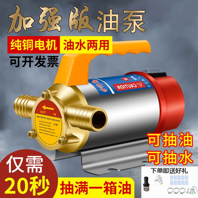 New electric oil pumping pump water dual-use pump flip-flopdly 12V24V220V self-priming oil pump oil pump diesel oil