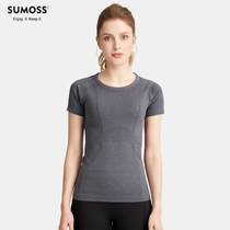 SUMOSS sports short sleeve t-shirt womens tight top summer yoga suit training running fitness suit quick-drying thin