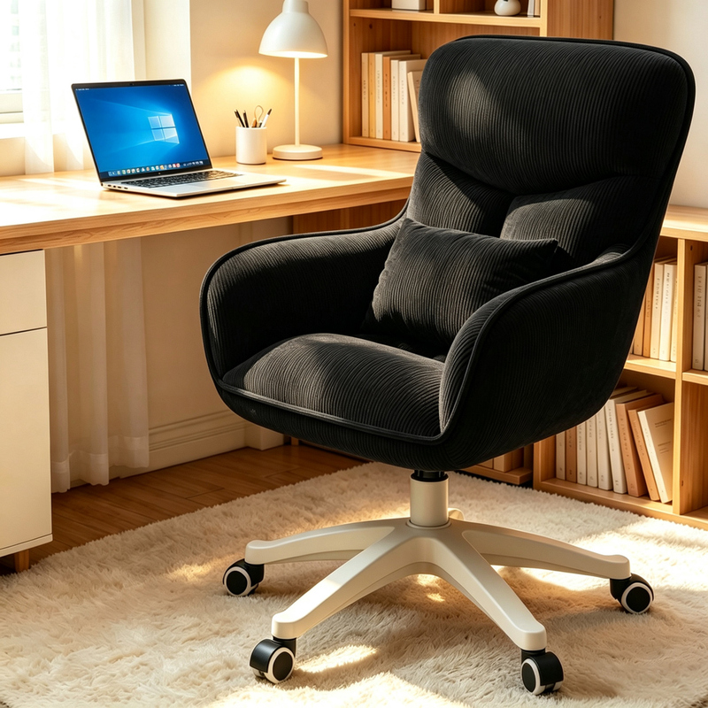 Solid Wood Computer Chair for Home Use, Comfortable Adjustable Ergonomic Chair with Backrest, Swivel Desk Chair with Wheels Solid Wood Computer Chair for Home Use, Comfortable Adjustable Ergonomic Chair with Backrest, Swivel Desk Chair with Wheels