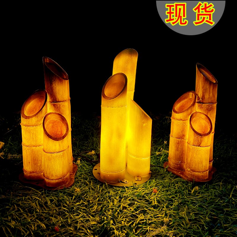 Solar Yard Lamp Outdoor Waterproof Modern View Lamp Simulation Creative Luminous Bamboo Garden Decoration Grass Terrace Lamp
