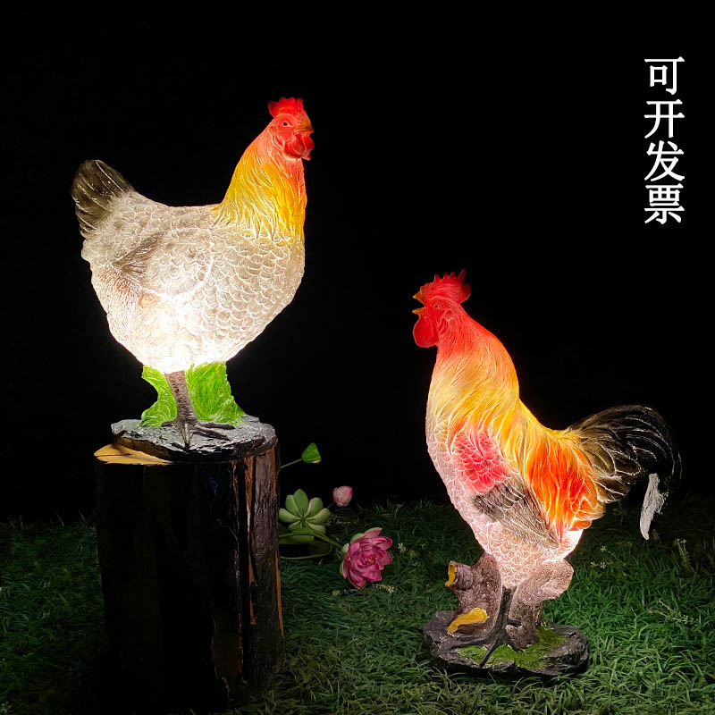 Led Animal Styling Light Outdoor Waterproof Cartoon Courtyard Landscaped Park Wind Scenic Spot Luminous Rooster Sculpture Grass Terrace Lamp
