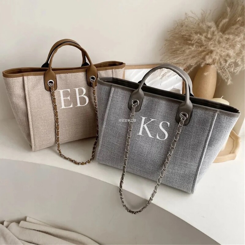 Heat Transfer Tote Bag, Personalized Shoulder Bag, Women's Canvas Bag, Shopping Bag, Beach Bag, Chain Bag, Travel Bag