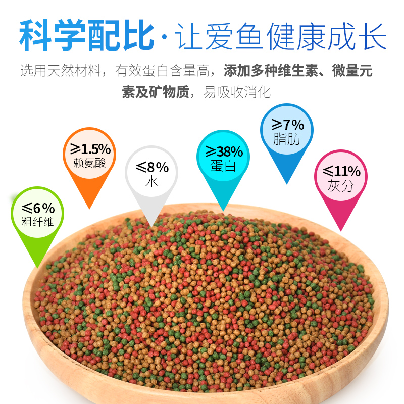 金鱼饲料锦鲤鱼粮通用鱼食小金鱼鱼食增色增体小颗粒鱼食锦鲤饲料