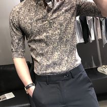 Fleurs dété Shirt Man Short Sleeve Coréen Version Tendance 50% manches Vêtements pour hommes Chemise occasionnelle Avec une veste dentrée