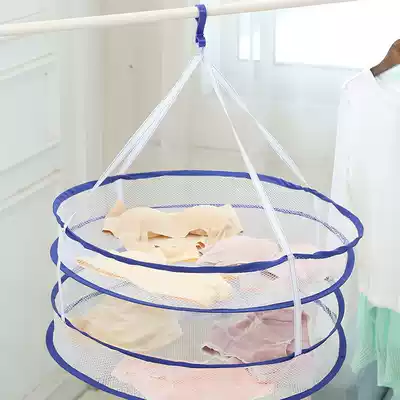 Folding clothes basket clothes net drying net clothes tiled net bag drying socks artifact sweater special drying rack