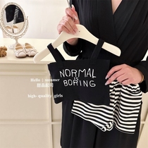 Korean Boy Clothing 2023 Summer New Girl Foreign Air Letters Cool Harness Vest Children Striped Shorts Suit