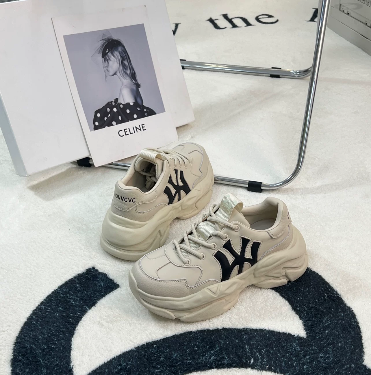 Новые корейские Yankees NY daddy shoes с толстой подошвой, унисекс для мужчин и женщин, студенты, универсальные кроссовки для спорта и повседневной носки