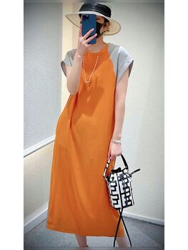 European-Style Design, Niche Patchwork, Slimming, Loose-Fitting, Covering the Body, Color-Blocking, 2025 Summer Retro Dress, Unique