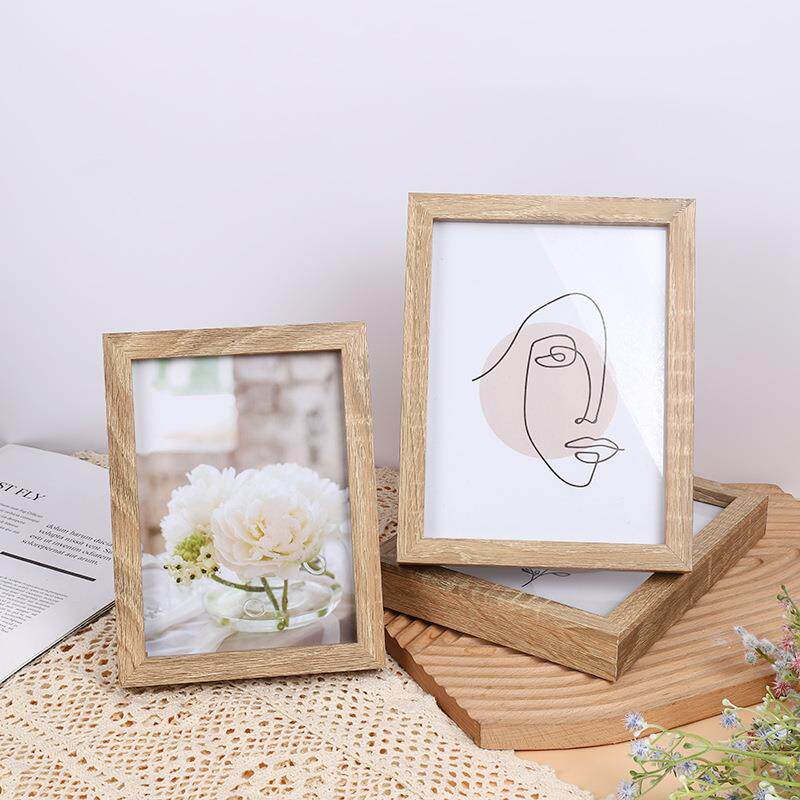Wooden photo frame 5 inch 6 inch 7 inch 8 inch solid photo frame Imitation Old Original Wood Color Pendulum photo frame-Taobao