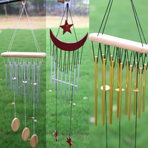 One-piece solid wood multi-metal tube wind chime self-produced and sold solid wood home decoration birthday blessing gift
