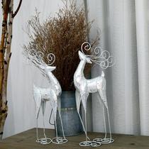 Promotion of new Christmas wrought iron deer shop window large Christmas scene layout ornaments scene decoration gifts