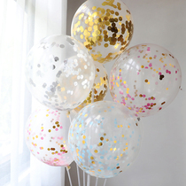 12 inch 2 8g rose gold confetti Latex balloon Gold sequins