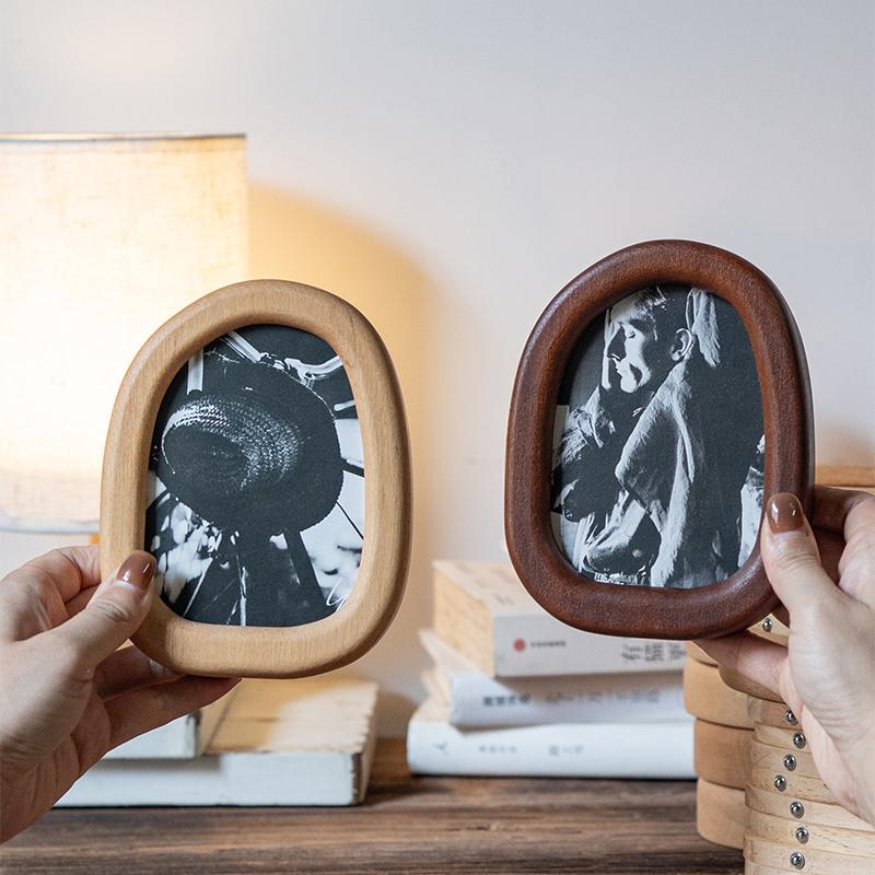 Cai Cai Wang Original Teak and Sandalwood Solid Wood Display Frame Irregular Photo Frame Embroidery Picture Frame 5inch Frame