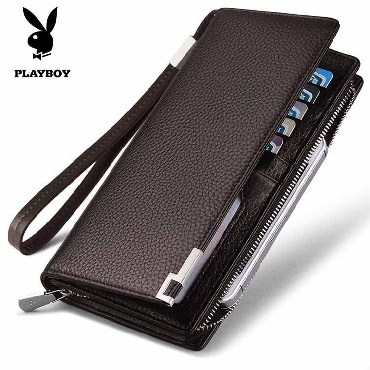 Floral Playboy genuine leather texture Long man's wallet Large capacity 2023 New exploits Multi-blocking Business Handbags-Taobao