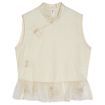 (Chinese style wardrobe) puretea tea plate button oblique placket shirt womens flower and butterfly embroidered top 2024 Xia Xin