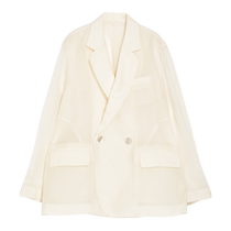 (Same style as stars) puretea tea silk suit collar short coat womens mulberry silk top 2024 Xia Xin