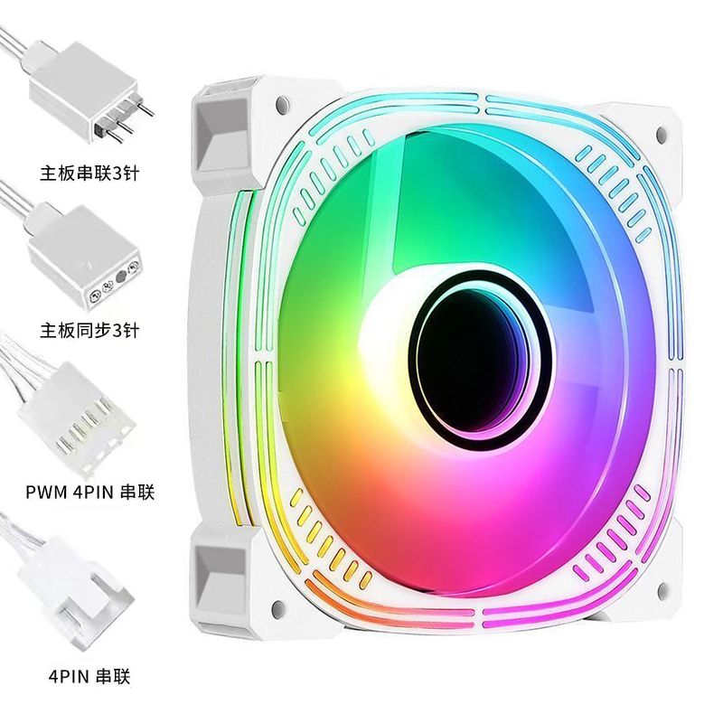 Fish Nest Prism 12CM Case Heat Dissipation Fan AURA Shenguang Sync 5V3 Pin ARGB Phantom PWM Temperature-controlled Mute-Taobao