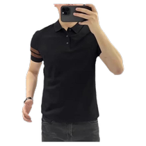 Tide Signs Day Ensemble Trendy Top-up Polo Shirts Mens New Business Casual Splicing Short Sleeves T-Shirt Blouse