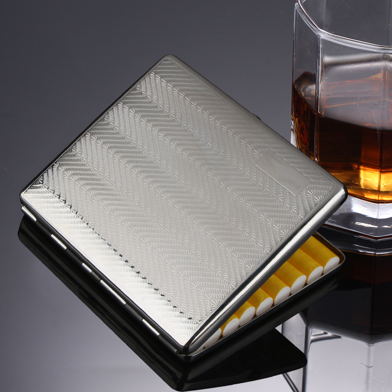 High-grade stainless steel ultra-thin cigarette case 9 sticks simple flip-top portable anti-pressure metal personality cigarette case with you