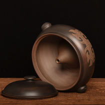 Yunnan handmade steam pot chicken steam pot Jianshui purple pottery household inner lid gas pot carved characteristic ceramic soup pot non-casserole